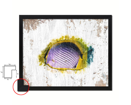 Tropical Fish Framed Print Modern Restaurant Sushi Bar Modern Watercolor Wall Art Decor