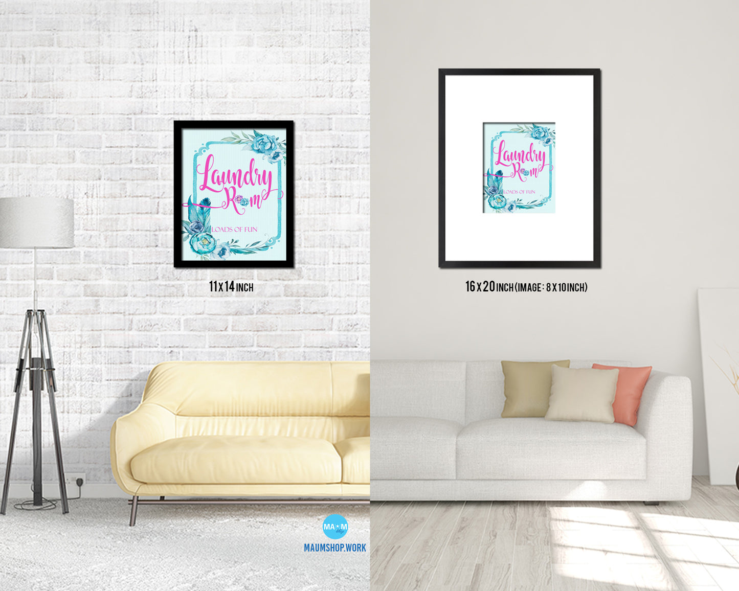 Laundry room loads of fun Quote Framed Print Wall Decor Art Gifts