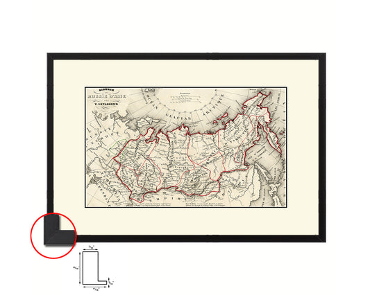 Siberia Russia Old Map Framed Print Art Wall Decor Gifts