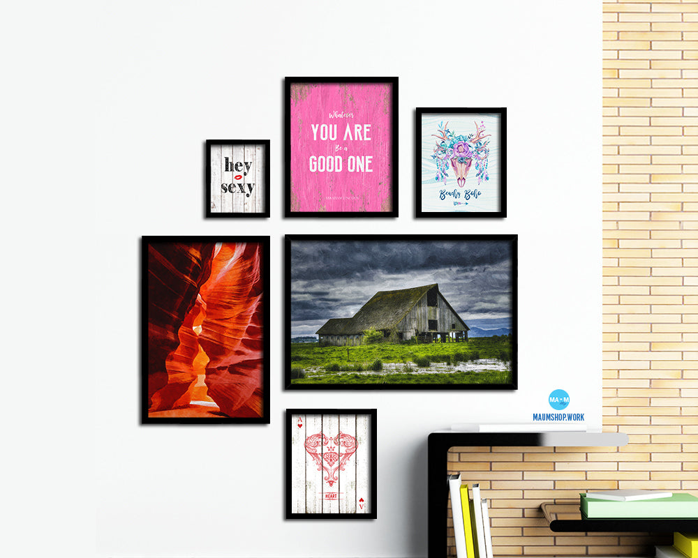 Old Barn Washington Landscape Painting Print Art Frame Home Wall Decor Gifts