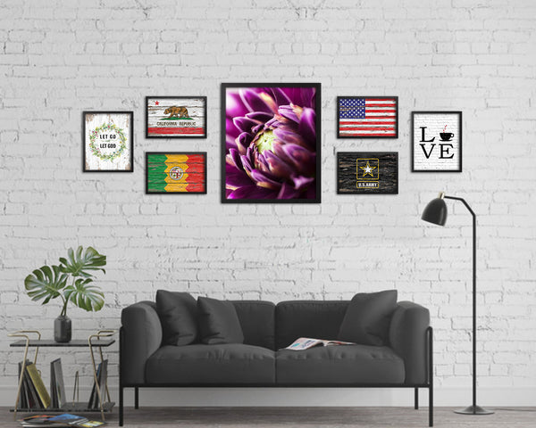 Chrysanthemum Purple Flower Wood Framed Paper Print Wall Decor Art Gifts