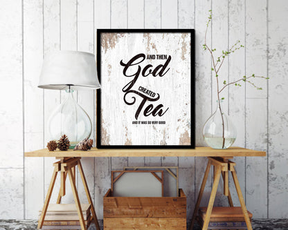 And then god created and it was so very good Quote Wood Framed Print Home Decor Wall Art Gifts