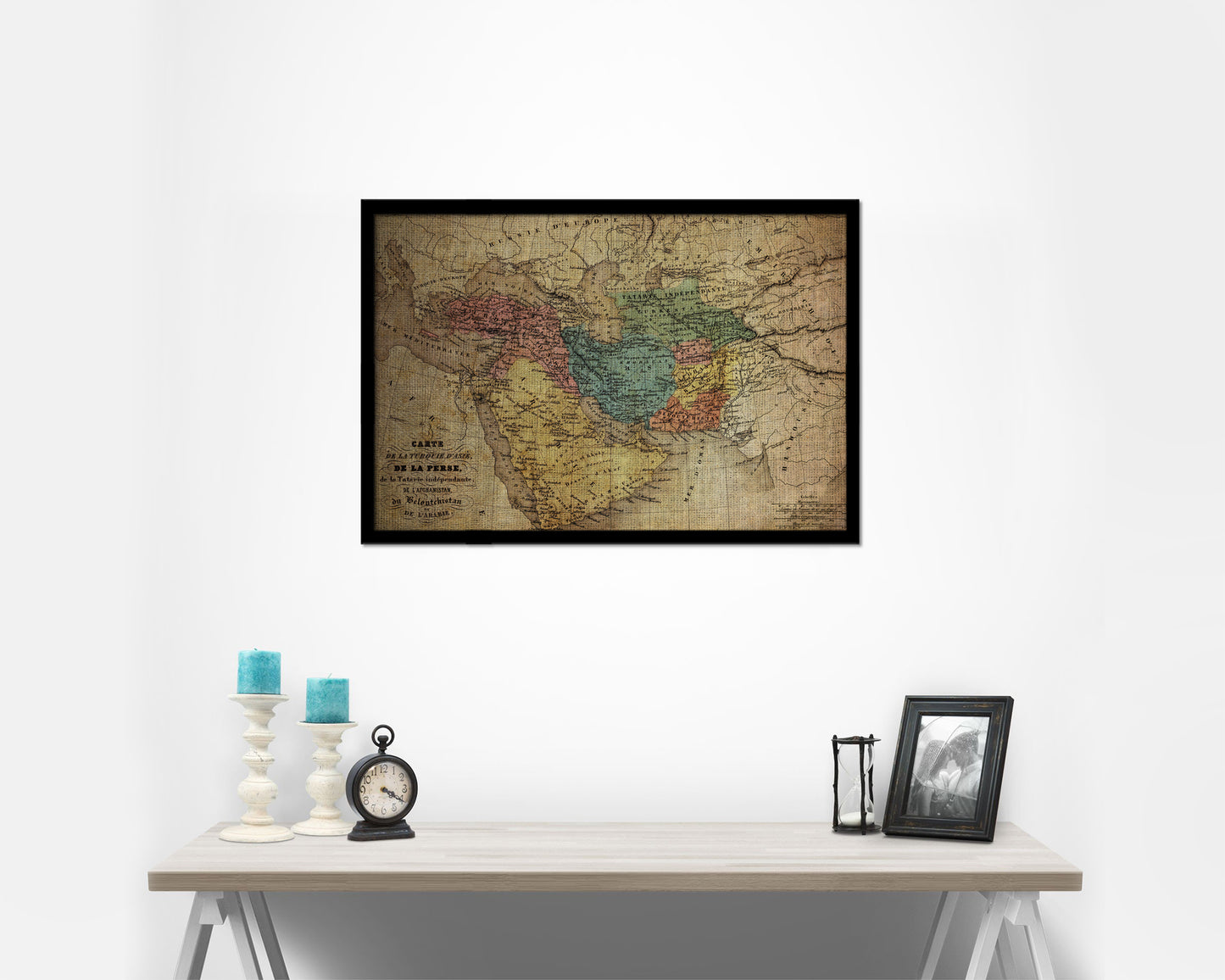 Persia Arabia Iraq Iran 1870 Vintage Map Framed Print Art Wall Decor Gifts
