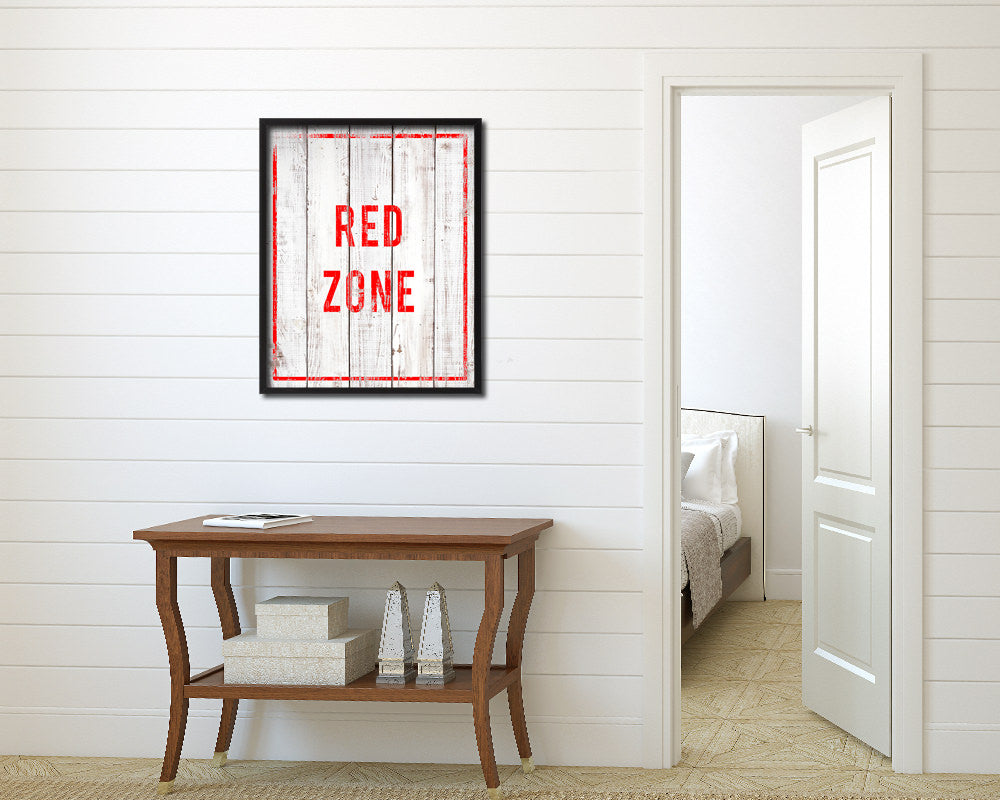 Red Zone Notice Danger Sign Framed Print Home Decor Wall Art Gifts