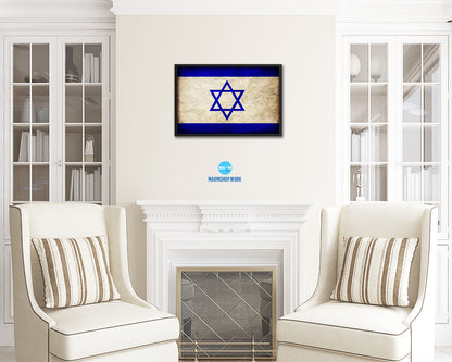 Israel Country Vintage Flag Wood Framed Print Wall Art Decor Gifts