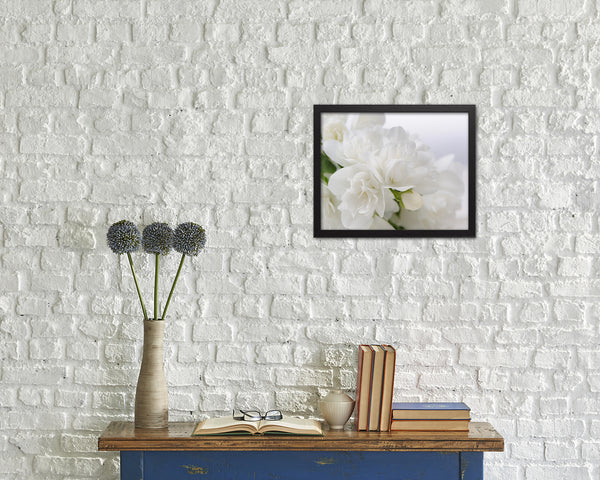 Jasmine White Flower Wood Framed Paper Print Wall Decor Art Gifts