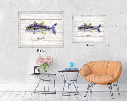 Yellowfin Fish Framed Prints Modern Restaurant Sushi Bar Watercolor Wall Art Decor