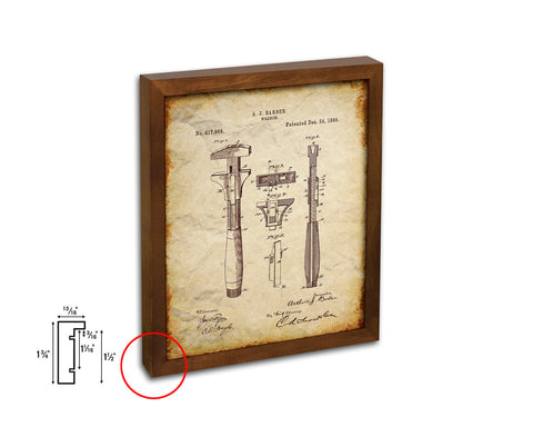 Wrench Tools Vintage Patent Artwork Walnut Frame Gifts