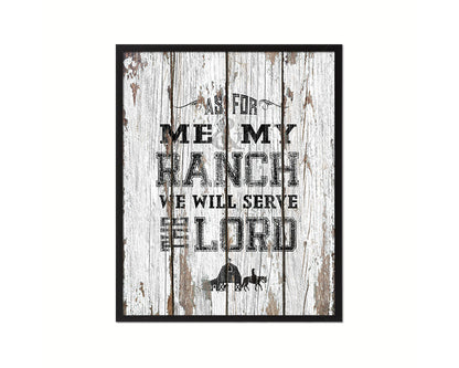 As for me & my ranch, we will serve the Lord Quote Wood Framed Print Home Decor Wall Art Gifts