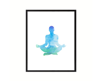 Double Pigeon Pose Fire Log Pose Agnistambhasana Yoga Wood Framed Print Wall Decor Art Gifts