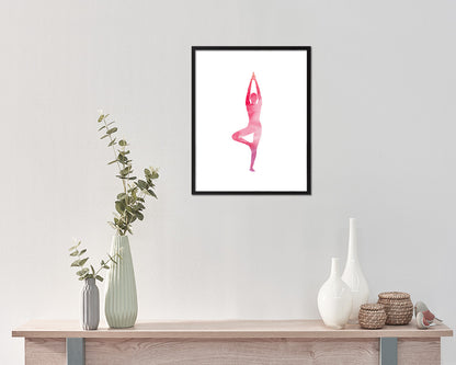 Mountain Pose Yoga Wood Framed Print Wall Decor Art Gifts