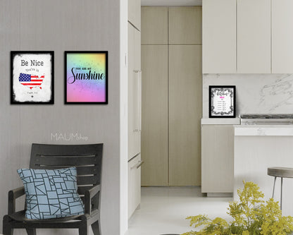 You are my sunshine Quote Framed Print Wall Decor Art Gifts