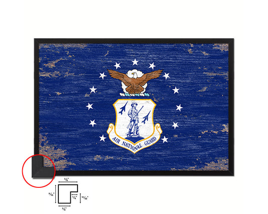 US Air National Guard Shabby Chic Military Flag Framed Print Decor Wall Art Gifts