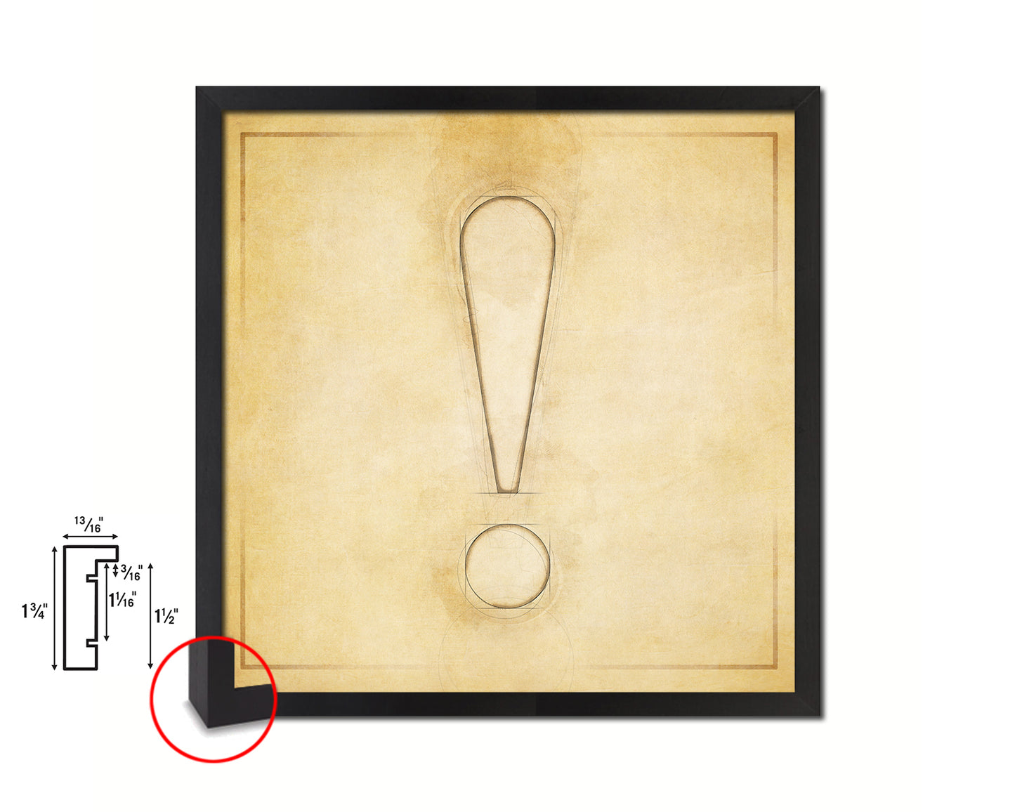 Exclamation Punctuation Symbol Framed Print Home Decor Wall Art English Teacher Gifts