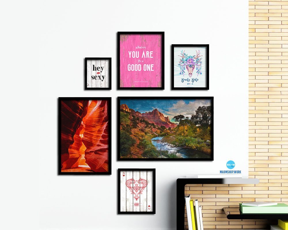 Zion National Park Utah Landscape Painting Print Art Frame Home Wall Decor Gifts