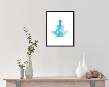 Double Pigeon Pose Fire Log Pose Agnistambhasana Yoga Wood Framed Print Wall Decor Art Gifts