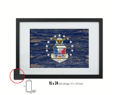 136th Airlift Wing Vintage Emblem Flag Wood Frame Paper Print Wall Art Decor Gifts