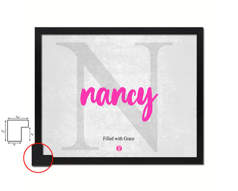 Nancy Personalized Biblical Name Plate Art Framed Print Kids Baby Room Wall Decor Gifts
