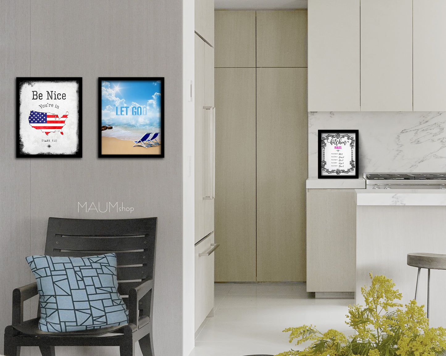 Let go and let God Bible Verse Scripture Framed Print Wall Decor Art Gifts