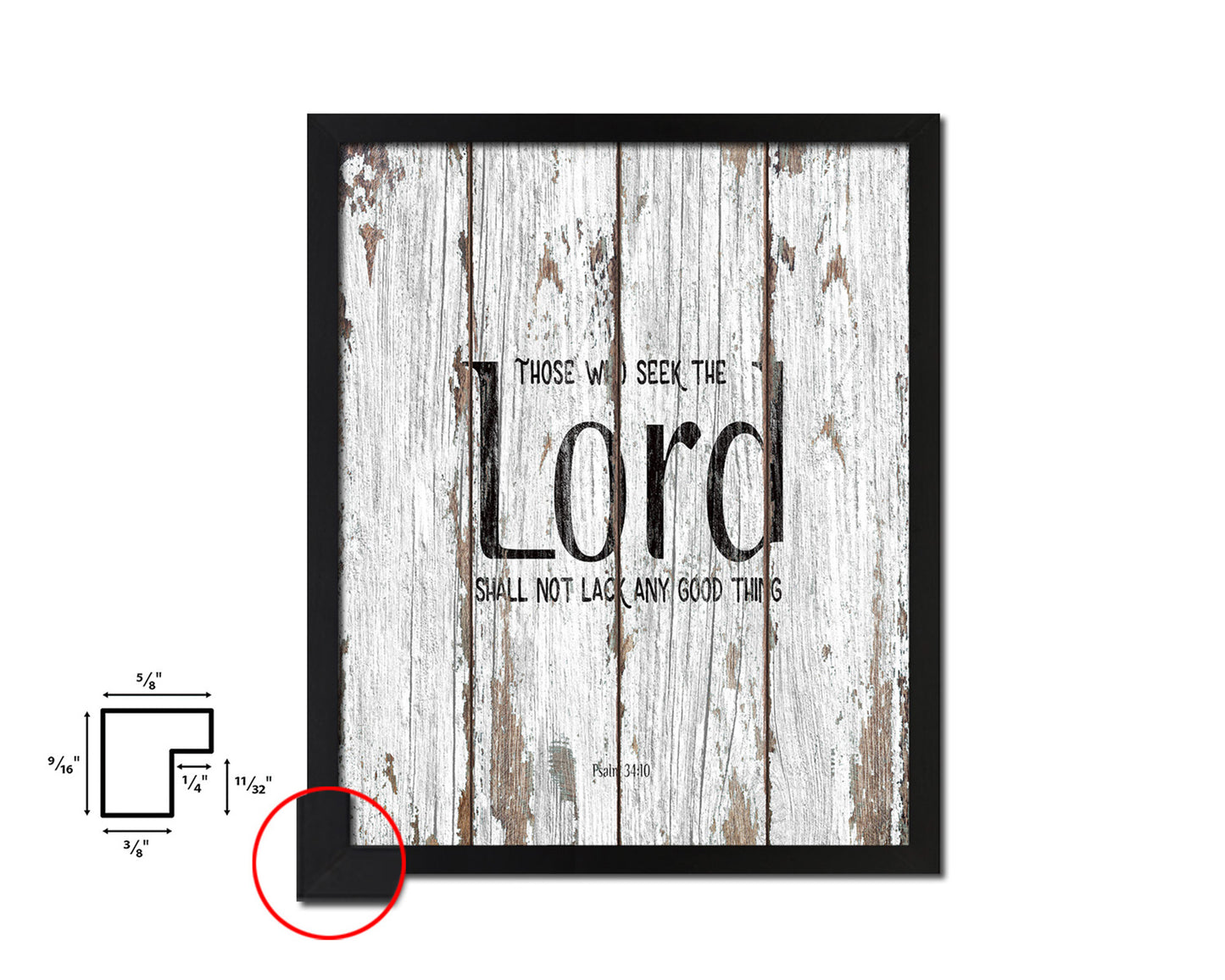 Those who seek the Lord shall not lack any good thing Quote Framed Print Home Decor Wall Art Gifts