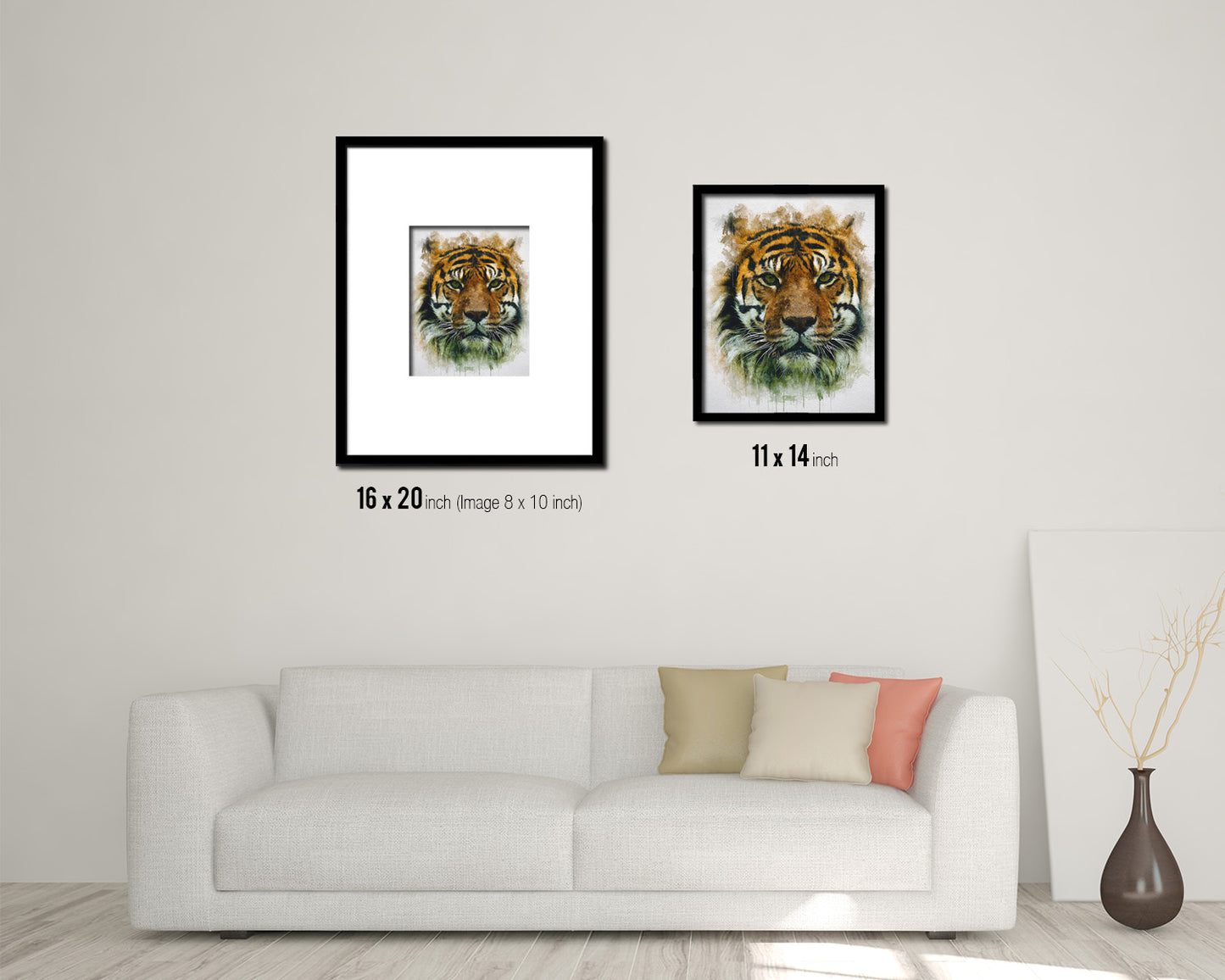 Tiger Animal Painting Print Framed Art Home Wall Decor Gifts