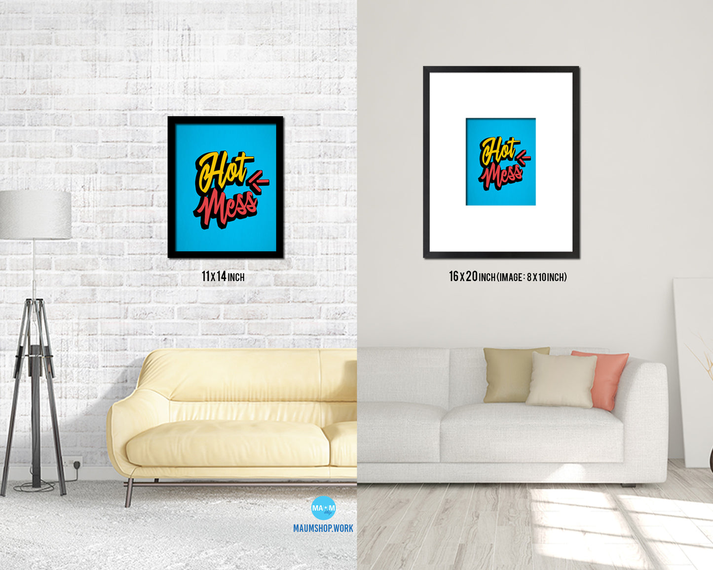 Hot Mess Quote Framed Print Wall Decor Art Gifts