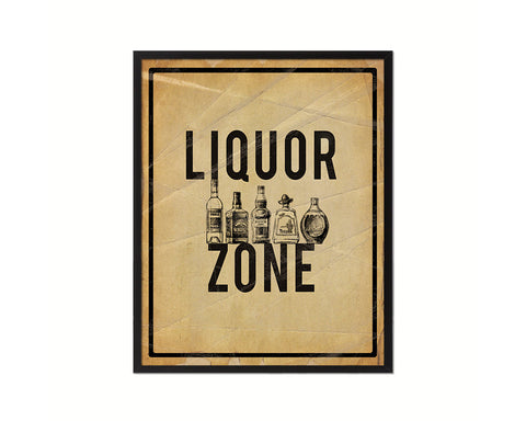 Liquor Zone Notice Danger Sign Framed Print Home Decor Wall Art Gifts