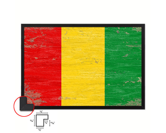 Guinea Shabby Chic Country Flag Wood Framed Print Wall Art Decor Gifts
