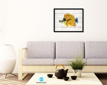 Gold & Black Tropical Fish Framed Print Modern Restaurant Sushi Bar Modern Watercolor Wall Art Decor
