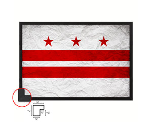 Washington DC Vintage Flag Wood Framed Prints Decor Wall Art Gifts