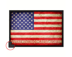 Make America Great Again, Donald Trump Campaign Vintage Military Flag Framed Print Art