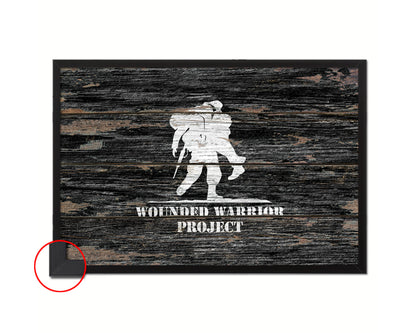 Wounded Warrior Project Wood Rustic Flag Wood Framed Print Wall Art Decor Gifts