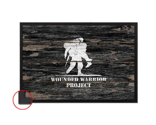 Wounded Warrior Project Wood Rustic Flag Wood Framed Print Wall Art Decor Gifts