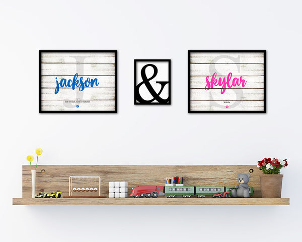 Jackson Personalized Biblical Name Plate Art Framed Print Kids Baby Room Wall Decor Gifts