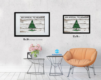 Christian Liberty Tree An Appeal To Heaven Wood Rustic Flag Framed Print Art