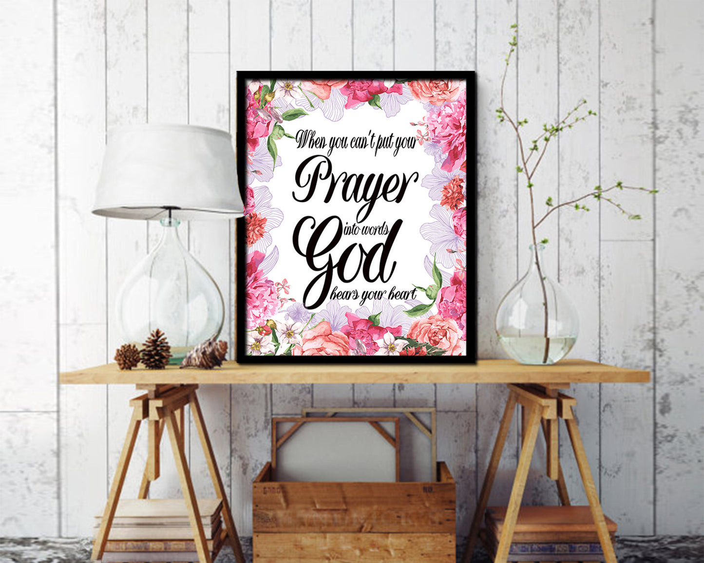 When you can't put your prayer into words Quote Framed Print Home Decor Wall Art Gifts