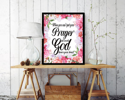 When you can't put your prayer into words Quote Framed Print Home Decor Wall Art Gifts