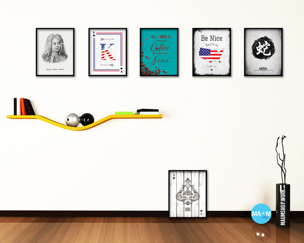 All I need today is a little bit of coffee Quotes Framed Print Home Decor Wall Art Gifts