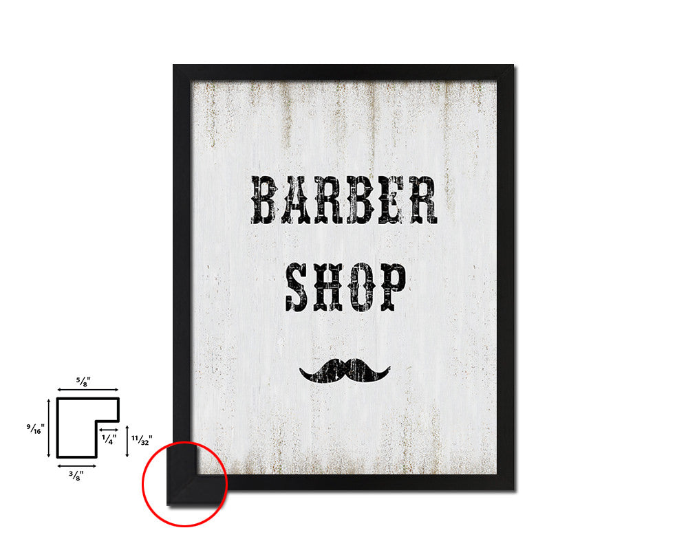 Barber Shop Quote Wood Framed Print Wall Decor Art