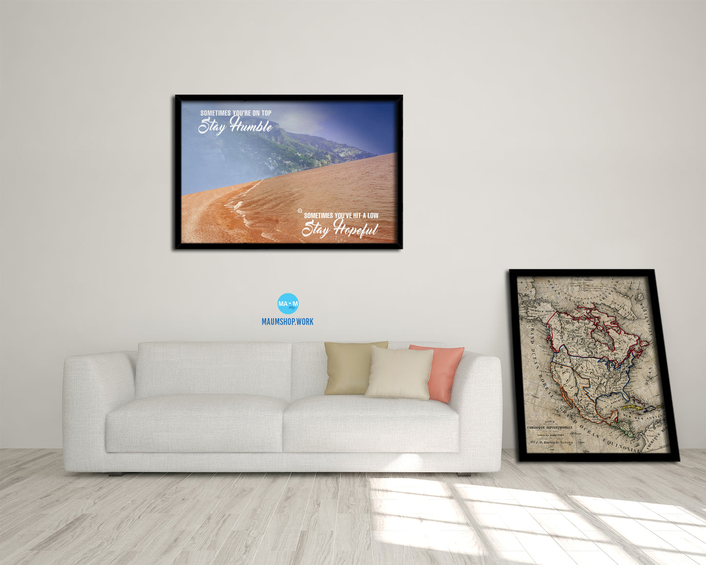 Sometimes you're on top stay humble Quote Framed Print Wall Decor Art Gifts