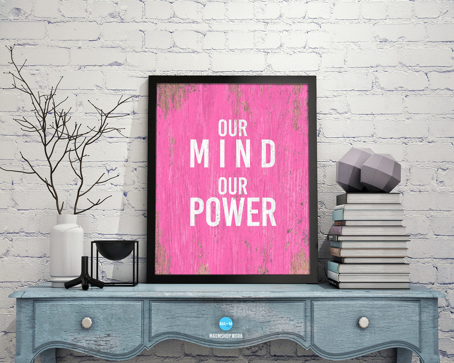 Our Minds Our Power Rainbow Pride Peace Right Justice Poster Wood Framed Wall Decor Print Gifts