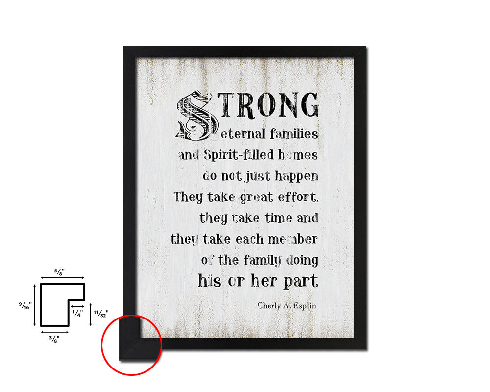 Strong eternal families Quote Wood Framed Print Wall Decor Art