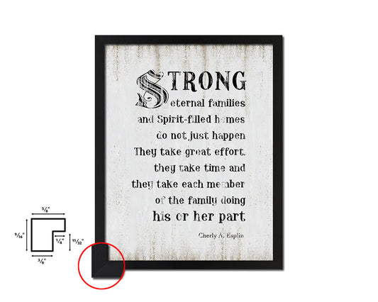 Strong eternal families Quote Wood Framed Print Wall Decor Art