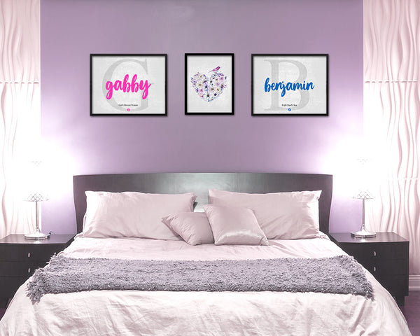 Gabby Personalized Biblical Name Plate Art Framed Print Kids Baby Room Wall Decor Gifts