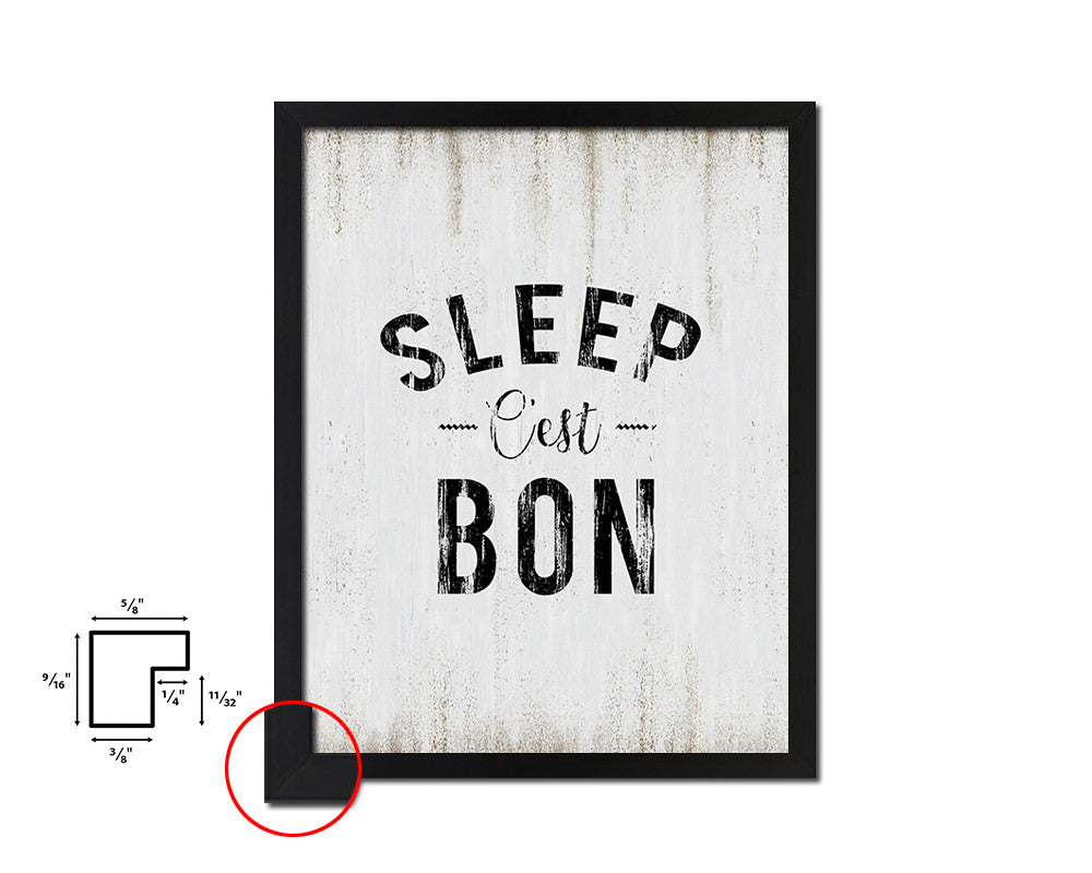 Sleep Cest Bon Quote Wood Framed Print Wall Decor Art