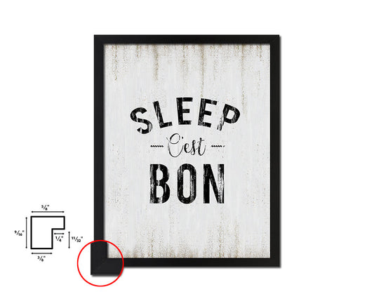 Sleep Cest Bon Quote Wood Framed Print Wall Decor Art