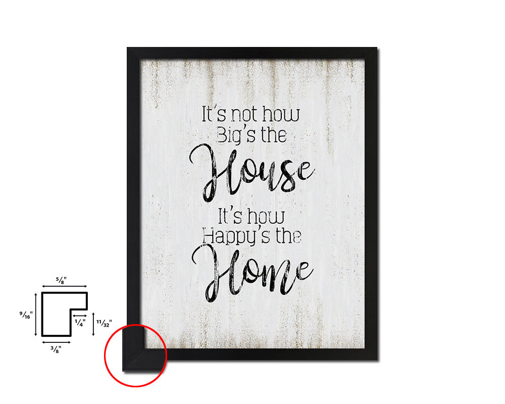 It's not how big's the house Quote Wood Framed Print Wall Decor Art