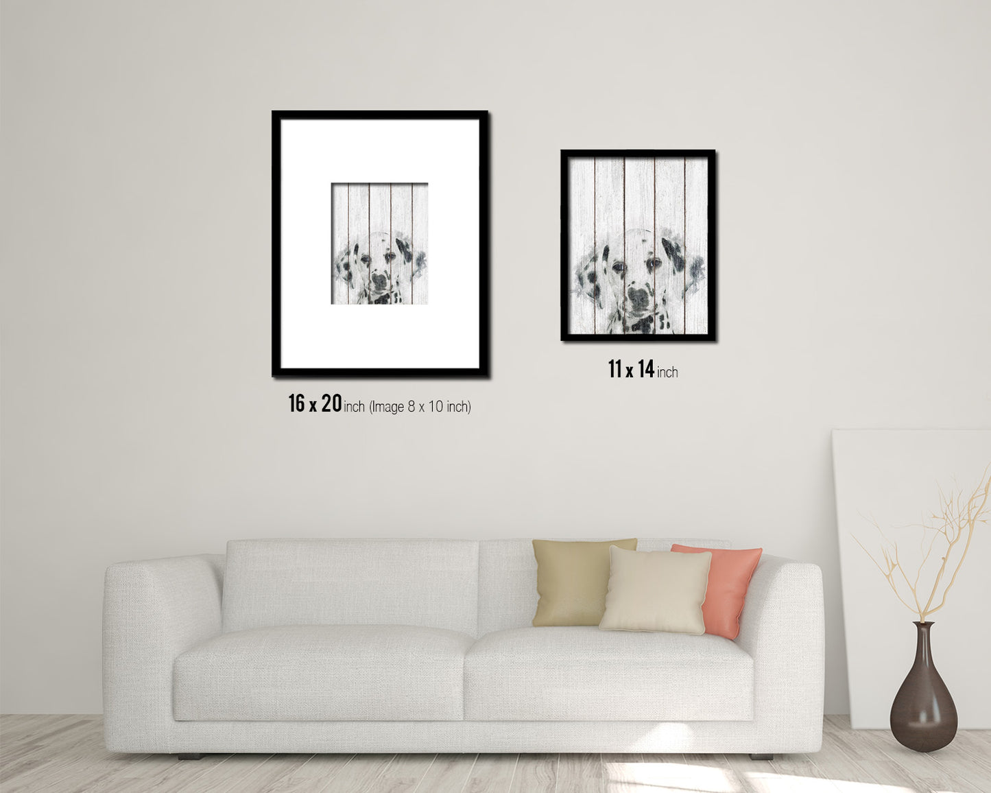 Dalmatian Dog Puppy Portrait Framed Print Pet Watercolor Wall Decor Art Gifts