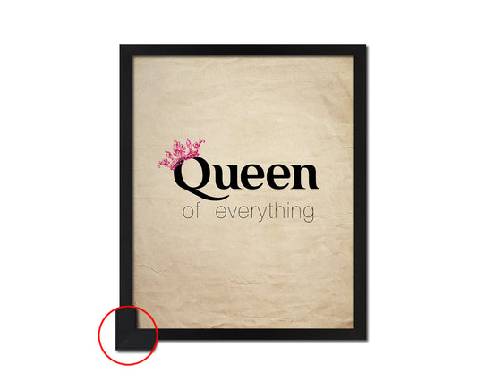 Queen of everythig Quote Framed Print Wall Decor Art Gifts