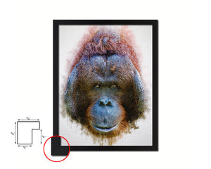 Orangutan Animal Painting Print Framed Art Home Wall Decor Gifts